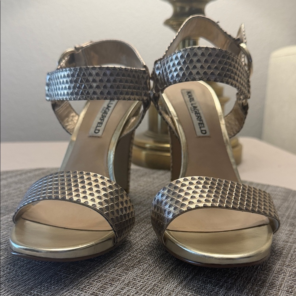 Karl Lagerfeld Gold Women's Heels - Picture 2 of 6